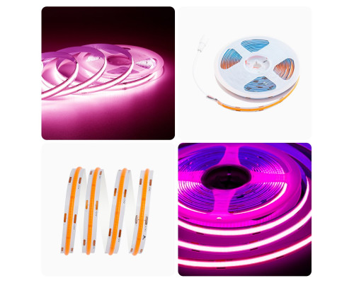 Светодиодная лента Apeyron 14W/m 512LED/m COB розовый 5M 215ОО Светодиодная лента Apeyron 14W/m 512LED/m COB розовый 5M 215ОО