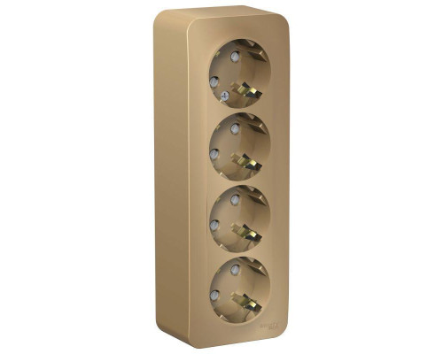 Розетка четырехместная 2К+З Systeme Electric Blanca 16A 250V со шторками титан BLNRA011414 Розетка четырехместная 2К+З Systeme Electric Blanca 16A 250V со шторками титан BLNRA011414