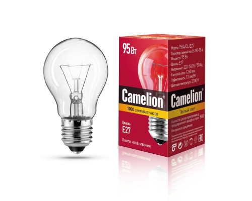 Лампа накаливания Camelion E27 95W 95/A/CL/E27 10279