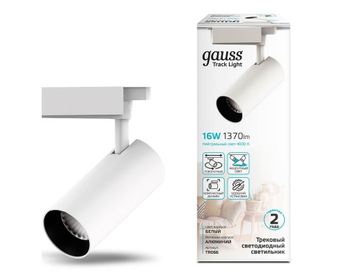 Трековый светодиодный светильник Gauss Track Light Led TR066